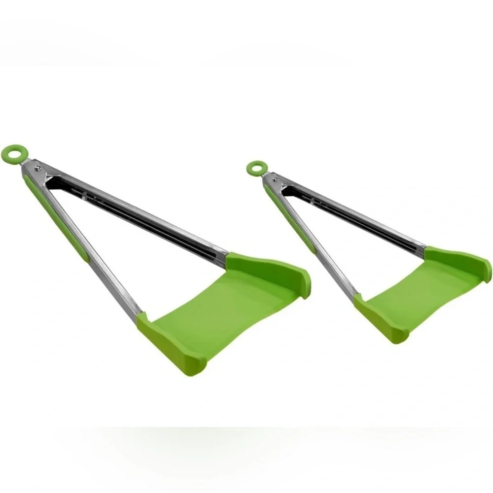 NWOT Kitchen Bundle- 2 Clever Tongs Silicone Spatula Tongs & Herb Scissors